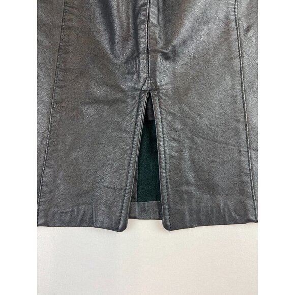 Cosa Nova Women Black Vintage Genuine Leather Skirt Size 5 - Picture 6 of 9